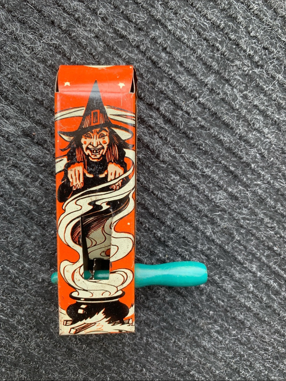 Vintage Witch Hand Crank Noisemaker